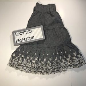 Joe Benbasset Grey Skirt Floral Bottom Embroidered